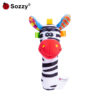 Sozzy cartoon animal rattle stick zebra